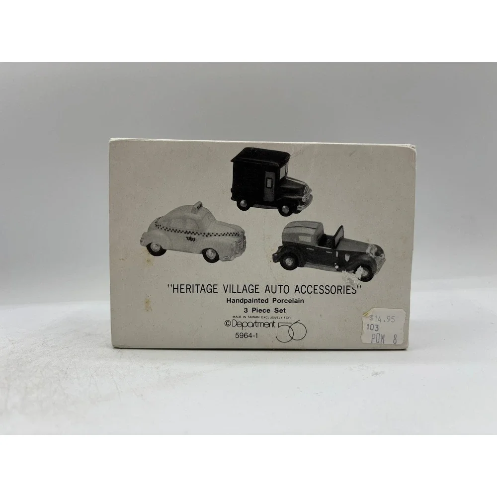 Department 56 1987 Vintage Heritage Village Auto Accessories Set of 3 5964-1 EUC